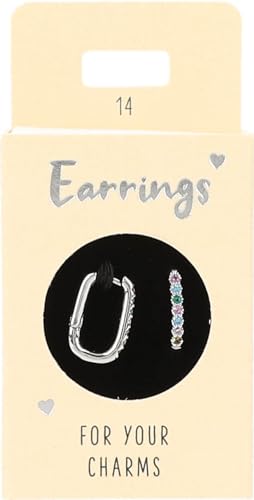 Depesche 11833-014 Pendientes de aro en Forma Ovalada, con Piedras de Colores, bañados en Plata, Ideales como pequeño Regalo, Multicolor, Normal