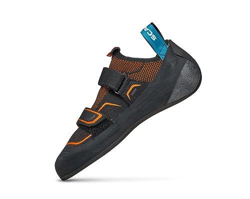 SCARPA Men's Reflex V Rock Climbing Shoes for Gym Climbing - Black/Flame - 8.5