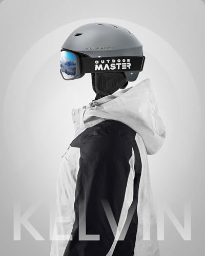 Image of OutdoorMaster Kelvin Ski Helmet - Snowboard Helmet for Men, Women & Youth (Gray,M) | Ski & Snowboard Use,Fits Men,Women & Youth,ASTM Certified Impact Protection,Adjustable Ventilation