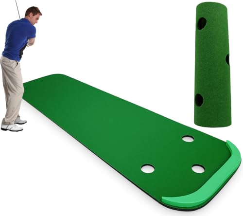 EastEamily 大型パターマット 3M パッティングマット 耐久性が高い ゴルフ練習マット 人工芝 消音 高弾性滑り止め アプローチ練習 屋内 屋外 反復トレーニング ゴルフ用品
