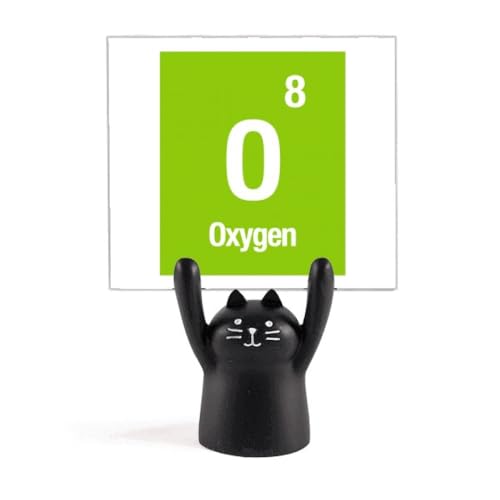 Porte-mémo chat noir scientifique avec oxygène pour bureau original