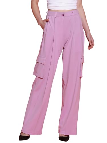 Image of KOTTY Women's High Rise Relaxed || Straight || Joggers Fit Cargo's for Pants || Trousers