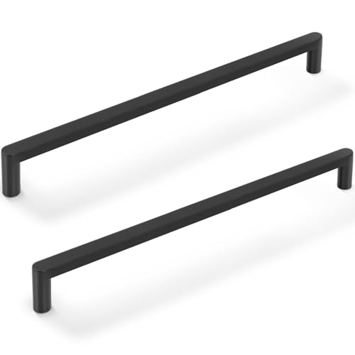 Vicycmc Matte Black Zinc Alloy Solid Cabinet Pulls 7-1/2 Inch(192mm) Hole Center,Heavy Duty Drawer Handles Cabinet Hardware for Bedroom,Dresser,Kitchen 6 Pack 8521
