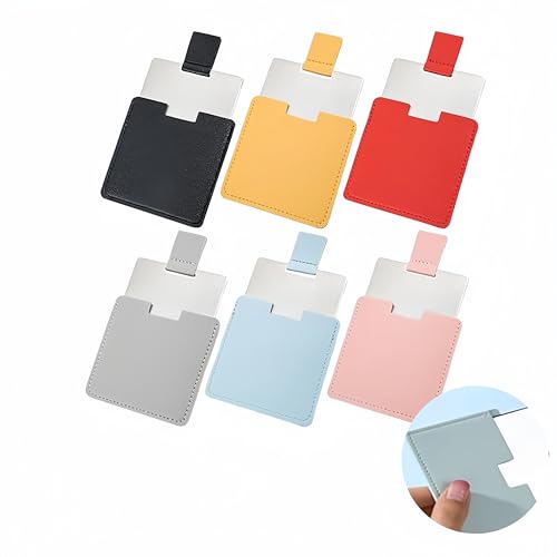 Changyeah 6 Pcs Small Compact Mirror Stainless Steel Mirror,Shatterproof Stainless Steel Compact Mirror,Handheld Camping Shaving Mirror for Women & Men, Makeup