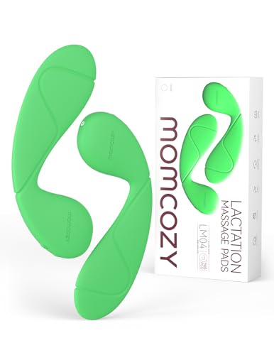 Image of Momcozy Hands-Free Lactation Massager, Maximum Heat & Vibration Area for Faster Milk Flow, Soft Warming Breast Massager for Easier Breastfeeding, 2 Pack, Green