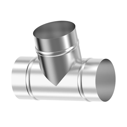 Conector de canal en forma de T de 100 mm, 3 vías, adaptador en T, pieza de conexión de acero inoxidable, para tubo de ventilación, aire acondicionado, secadora