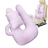Cojín de viaje para coche, suave slessino en U para adultos, almohadilla de cuello ligera extraíble, cuello y panorámica cocina para asiento para adultos niños