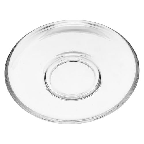 MOLUCKFU Set of 2 Glass Tea Saucers Clear Round Plates Perfect for Coffee Snack