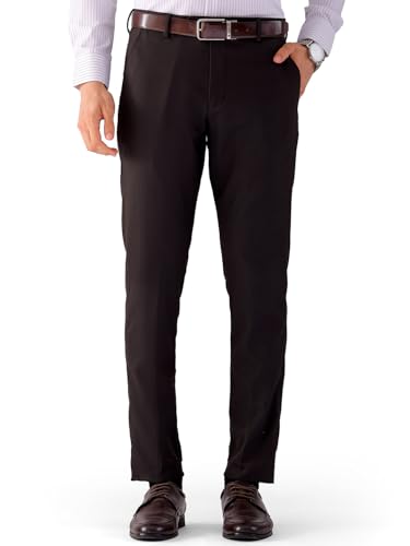 Image of The Indian Garage Co Men Slim Fit Self Design Mid-Rise Stretchable Formal Trousers