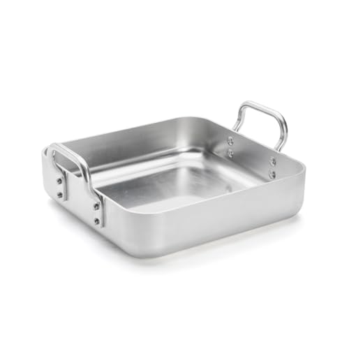 De Buyer 7664.30 Choc Thick Aluminium Roasting Pan with 2 Handles, 30 x 30 cm