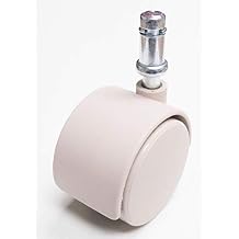 2" Chair Caster Wheel for IKEA Chair, Peach Cream, Pack of 5, 10mm Diameter stem, 90 lbs Rating per Caster