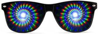 GloFX Spiral Ultimate Diffraction Glasses  Rave Prism Grating Glasses Rainbow Firework Spirals