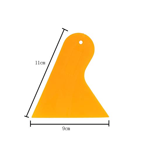 Image of 6 Pieces Plastic Spatula Plastic Scraper Tool Car Vinyl Wrap Squeegee Window Film Squeegee Vinyl Film Wrap Cleaning Scraper Sticker Installation Tool Air Bubble Remover, Yellow