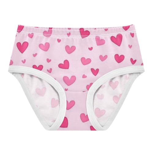 Girls' Training Panties Comfort Underwear for Kids Pink Heart Dots - Main Image