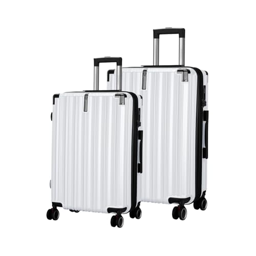 Image of Maleta Nova Check-in Medium and Large | 24'' and 28''| Lightweight, Expandable| Suitcase for Travel | Luggage for Travel | Trolley Bag for Travel Set of 2 (White, Set of 2 (Medium-Large))