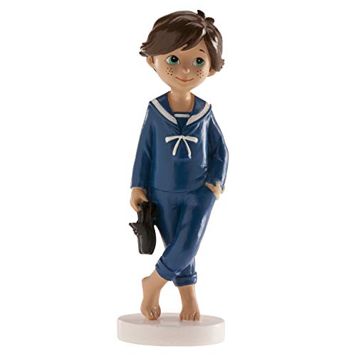 Dekora - Figurine de Communion | Figurine Gâteau Communion Garcon, Enfant aux pieds nus - 13 cm