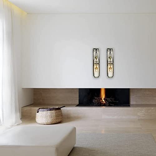 Stylish Wall Sconces Candle Holder Set Of 2 - Metal Acrylic Wall Decorations With Unique Art Design For Home, Office, Living, Room, Bathroom, Dining Room, Weeding And Christmas #TOP3