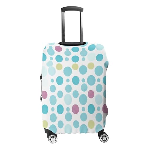 Blue Polka Dot Pattern Travel Luggage Cover Elastic Washable Suitcase Cover Dustproof Anti-Scratch Suitcase Protector Fits 19-32 Inch Luggage, M4