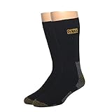 DEWALT Wool Blend High Boot Cut Socks for Men (1 Pair, Black) for Heavy Duty Jobs, Hiking, Skiing, Hunting & Daily Wear (Fits 10-13) Breathable, Wick-Moisture, Cushioned, Thermal Socks for Winter