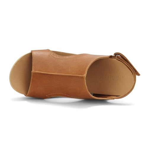 Image of PARTY Women's Wedge Sandals With Buckle Ankle Strap for Dressy Summer