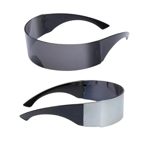 WJnflQN Gafas de sol Cyclop, gafas de sol futuristas sin montura plateadas, protección UV a prueba de futuro, para hombres y mujeres, para desplazamientos diarios, conducción, ciclismo y