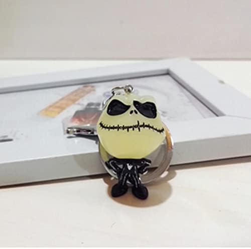 colorwind Personalized Luminous Key Chain, Nightmare Before Christmas Keychain Jack Skellington Key Ring Key Chain Fashion Ghost Keyring Men Women Halloween Party Creative Gift