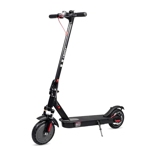 CRONY M365 Foldable Electric Scooter with Front Suspension & Durable Honeycomb Tires Lightweight Commuter Scooter with Smart App Control 250W Motor 25-45KM/H Speed 10-25KM Range Black
