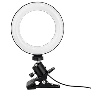 Ring Licht & Video Conferentie Verlichting 360 Graden Draaibaar 6 “Selfie LED Ring Lamp met Klem Mount/By Odoukey