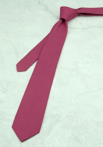 Image of Mens Solid Linen Ties - Slim Pattern Necktie for Men Wedding Groomsmen