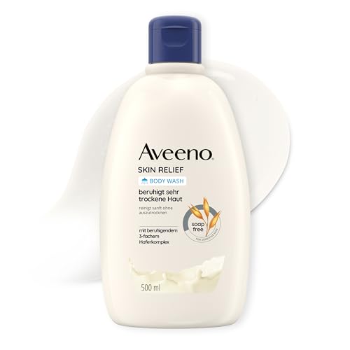 Aveeno Skin Relief veganes Duschgel seifenfreie Pflegedusche mit beruhigendem 3-fachem Haferkomplex für sehr trockene, empfindliche Haut, 500ml