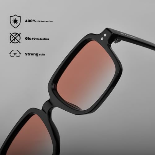 Image of SAM AND MARSHALL VANTA Sunglass I Rectangle Shape Sunglass I 400UV Protection I Unisex.