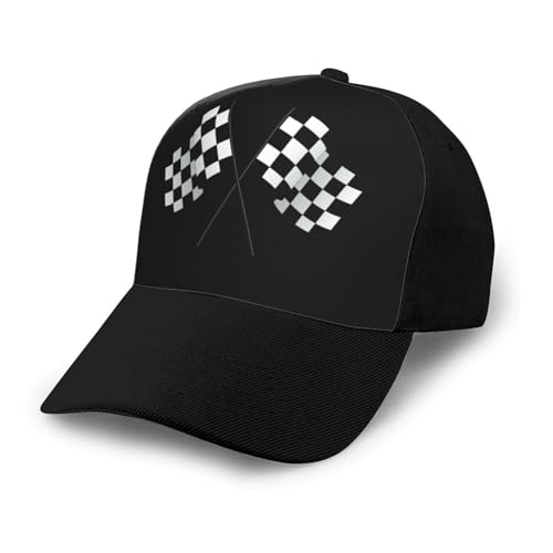 Checkered Flags Race Car Flag Unisex Classic Adjustable Curved Brim Baseball Cap, Trucker Hat