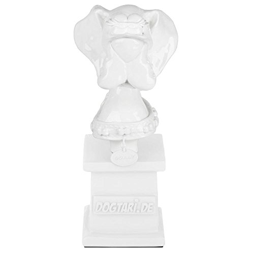 DOGTARI Scully Büste handbemalt, Skulptur, Figur, Dogge, Dekohund, Dekoration, Deko, Dekofigur, Hundekopf, weiß hochglanz Cover