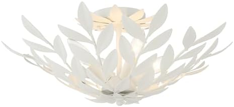 Crystorama Broche 4 Light Matte White Semi Flush Mount