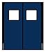 Chase Doors - 6096RD25NAV - Polyethylene Swinging Door, Navy Blue; Number of Doors: 2, 5 FTW x 8 ftH