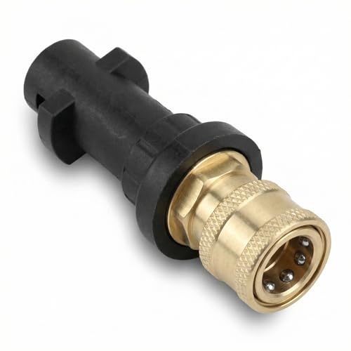 QWORK Adaptador de Pistola para Lavadora a presión, Acoplamiento rápido de latón de 1/4', Compatible con lavadoras de Alta presión Karcher K Series K2, K3, K4, K5, K6, K7
