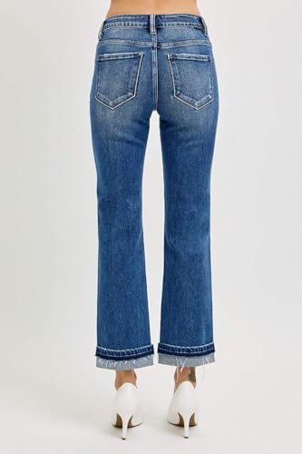 SALT TREE Risen Jeans - Mid Rise Ankle Slim Straight Jeans - RDP53112