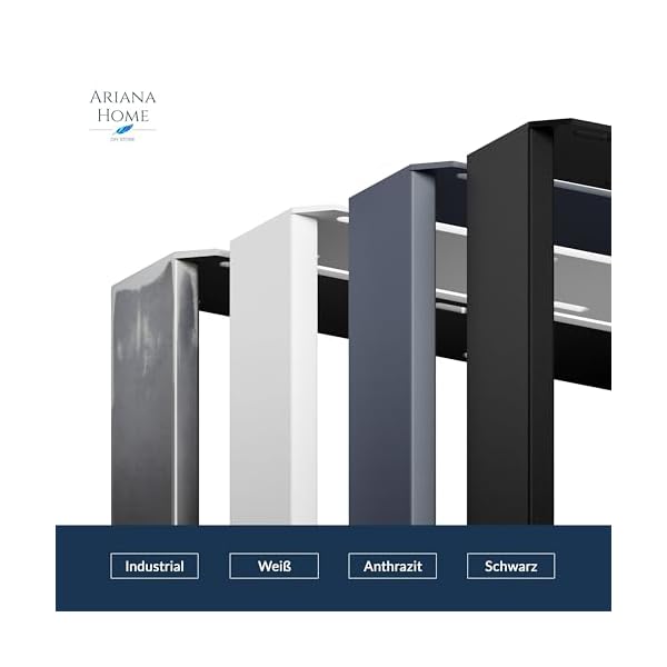 Ariana Home® - 2x PREMIUM Stabil Tischkufen, Tischbeine, Tischgestell, Möbelfüße aus Metall, (Couchtisch, Esstisch, Schreibtisch, Wohnzimmertisch, Sitzbank & andere Möbel) - Schw, Anthra, Indust, Weiß – Bild 6