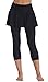 Produktbild Ecute Damen Schwimm Leggings Mit Rock Wassersport Bikinihose Schwimmenhose Lang Wassersport Sonnenschutz, XXL, Schwarz