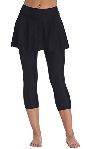 Ecute Damen Schwimm Leggings Mit Rock Wassersport Bikinihose...