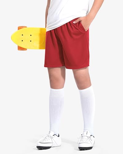 5 Pack Boys Basketball Shorts Kids Youth Athletic Short Boy Quick Dry Sport Clothes with Pockets Size 7-14 Years - Image 3