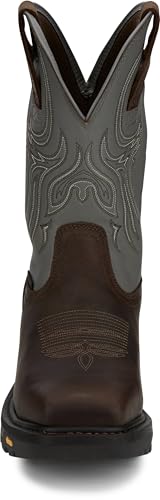 Image of Justin Tanker 11 inch Steel Toe Work Boot for Men, EH & ASTM F2413 Rated, Oil & Slip-Resisting, Premium Full Grain Leather Upper