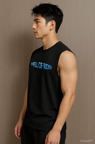 Image of JUGULAR Tank Tops Sleeveless T-Shirt for Men Gym Wear Vest Printed Stylish Round Neck Running for Sports Workout Fitness & Casual or Beach Wear