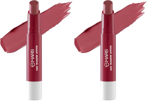 Image of MARS Matte Super Stay Lipstick | Up to 12 Hours Long Lasting | Smudge Proof and Waterproof Lipstick for Women (2.6 gm) (24-EMPRESS) (Pack of 2)
