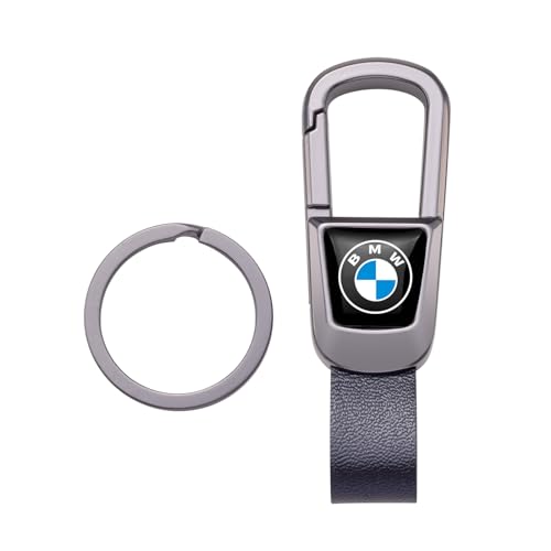 BFIVEANTE Leather Car Keychain Key Ring for BMW 3 5 7 X1 X3 M3 M5 X1 X5 X6Men and Woean Key Fob Car Accessories Family Present-Black