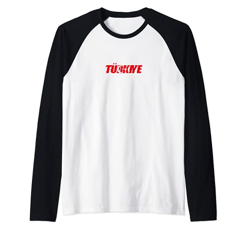 Flag Turkey Raglan Baseball Tee, Black