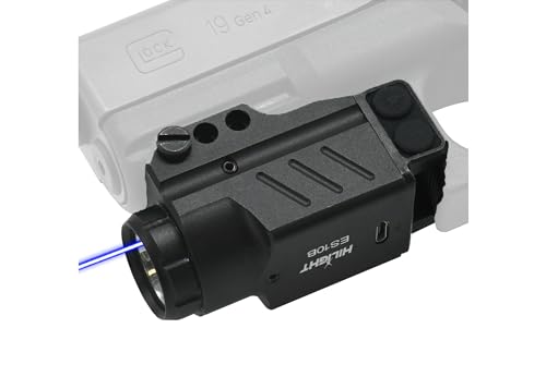 HiLight Tactical Enforcer ES10B 500 Lumen Strobe Pistol Flashlight with Blue Laser Sight | Great for Glock, Sig, S&W, Taurus | Beam for 9mm 10mm .45 Cal