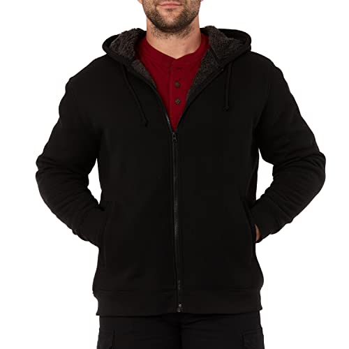 Image of Smith's Workwear Mens Big Men's Sherpa-bonded Thermal Knit Hooded Jacket