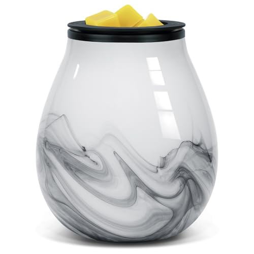 Art Glass Electric Wax Melter Warmer - Warmer for Scented Wax Wax Burner Melter Fragrance Oil Wax Warmer, 7 Colors Changing Led Night Lights for Home