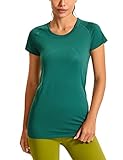 CRZ YOGA Seamless Workout Shirts for Women Short Sleeve Sports Tees Quick Dry Breathable Gym...